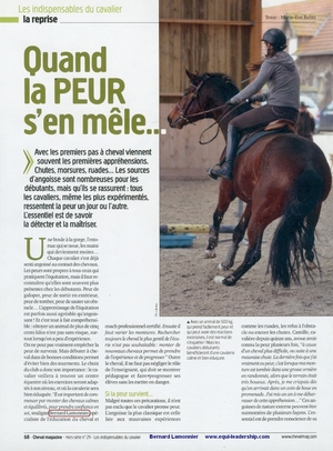 La peur des cavaliers - Cheval Magazine - Bernard Lamonnier